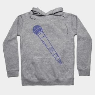 Microphone (Cosmic Cobalt Blue Lines) Analog / Music Hoodie